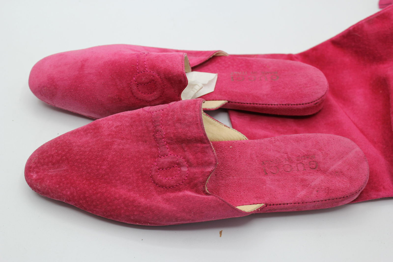 Gucci Pink Slides: Rawhide. Size 7.