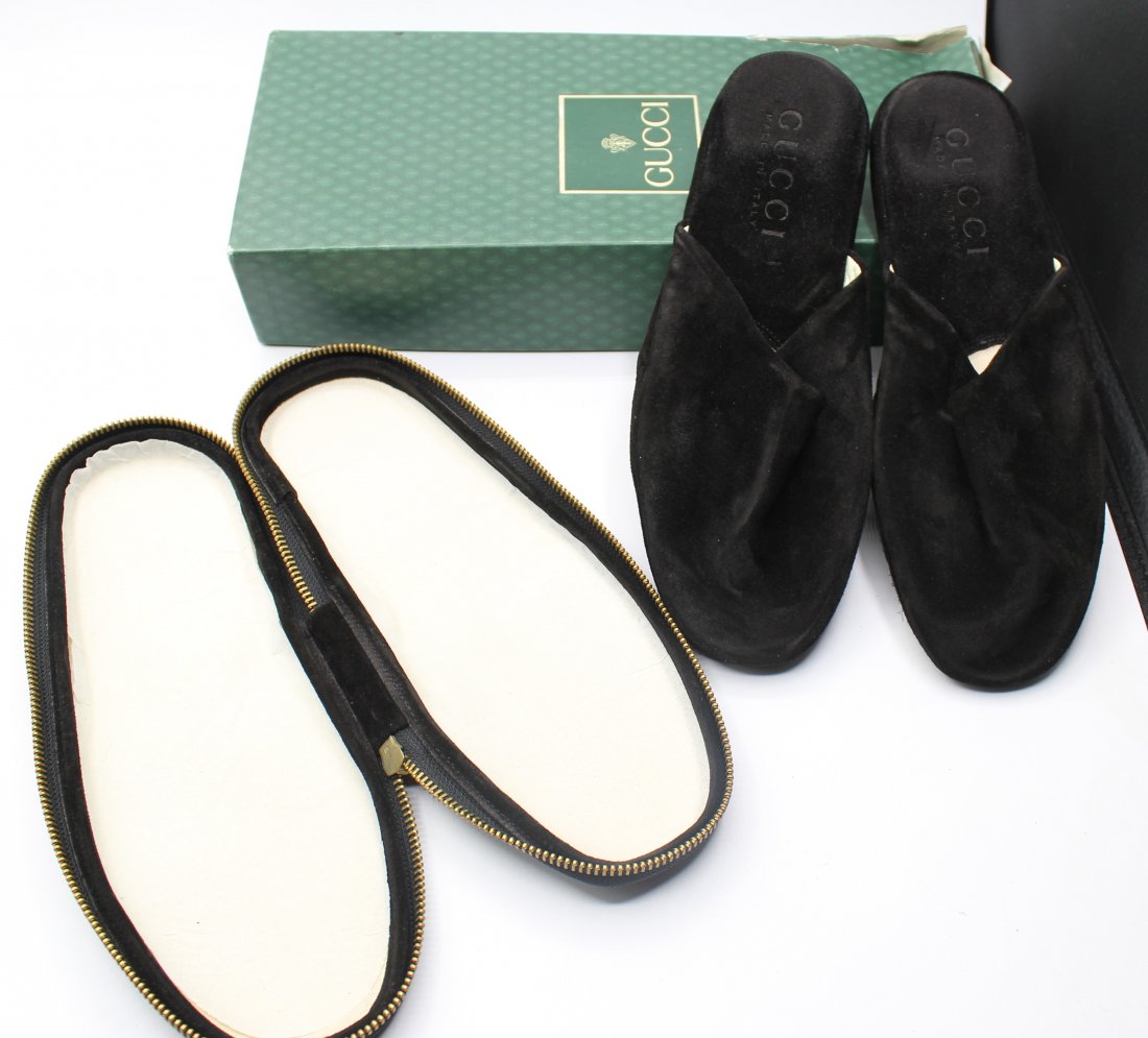 Gucci Suede Slippers - Black (1 of 7)