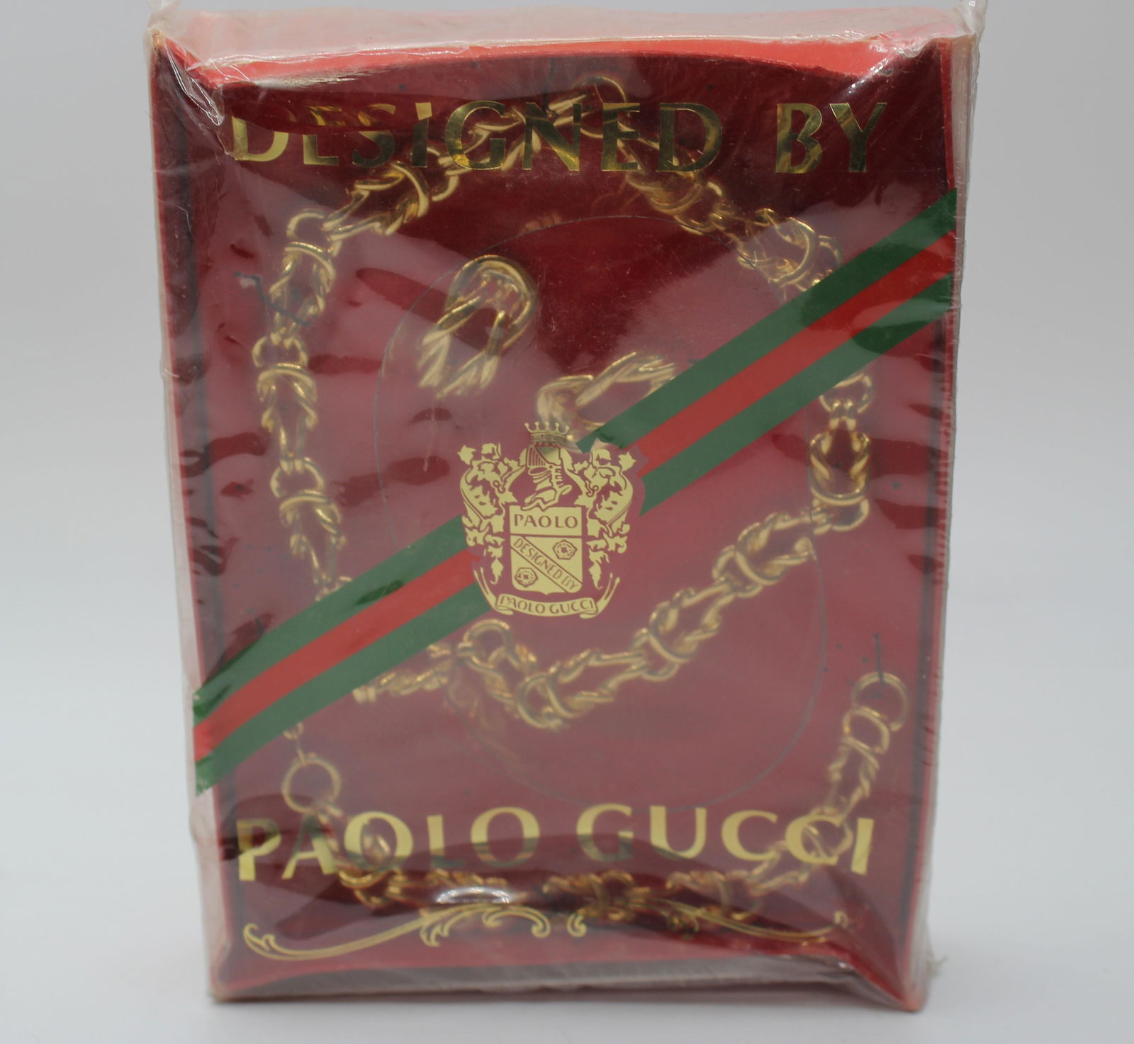 Vintage Paolo Gucci Boxed Jewerly Set: Bracelet, chain and earings.