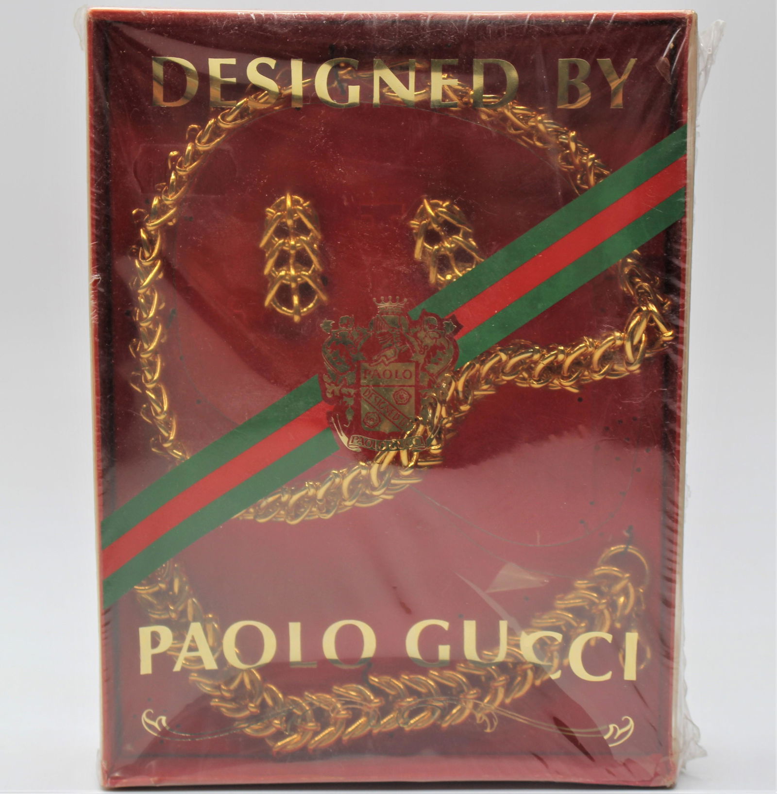 Vintage Paolo Boxed Jewerly Set: Bracelet, chain and earings.