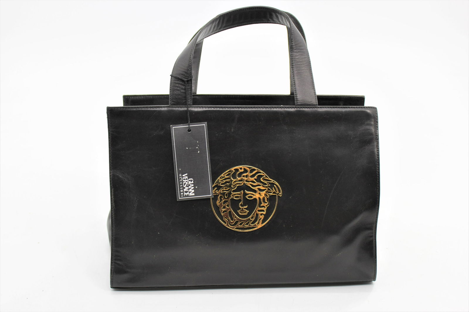 Versace Black Leather Tote (1 of 4)