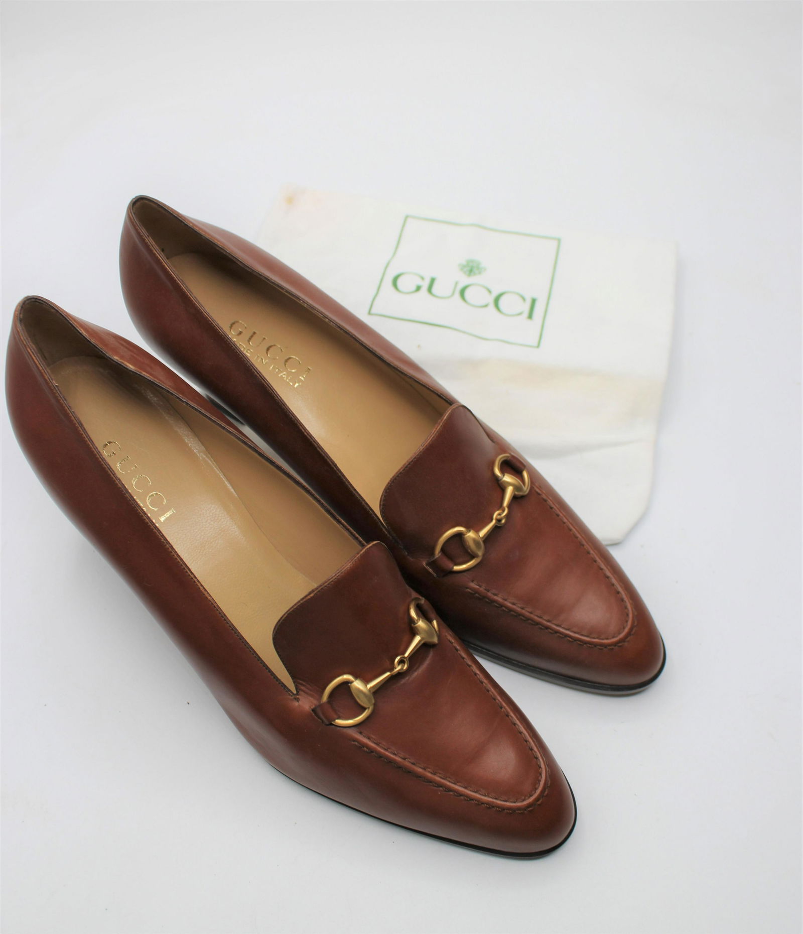 Gucci Leather Amber Brown Heels (1 of 6)