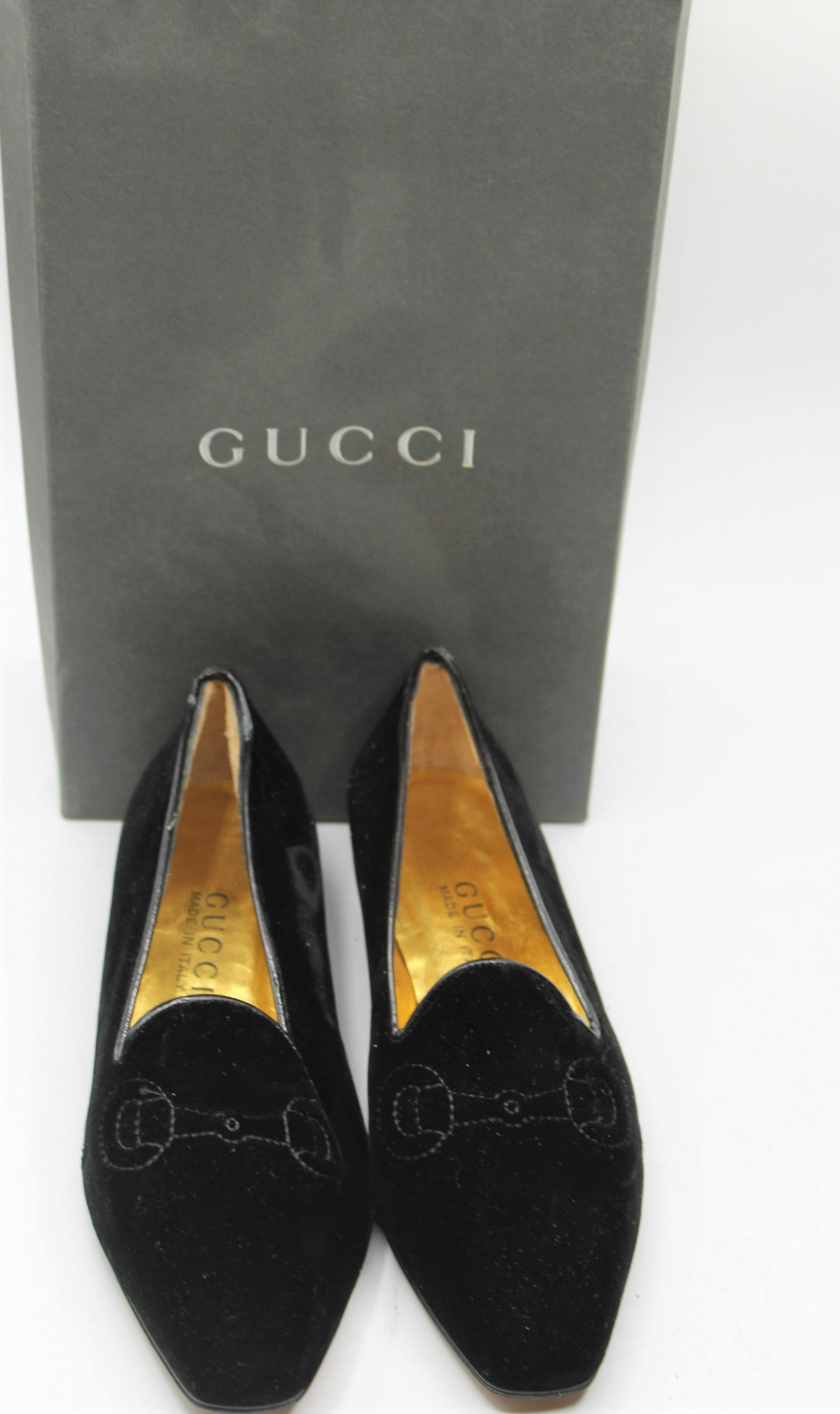 Gucci Black Velvet Loafers (1 of 6)
