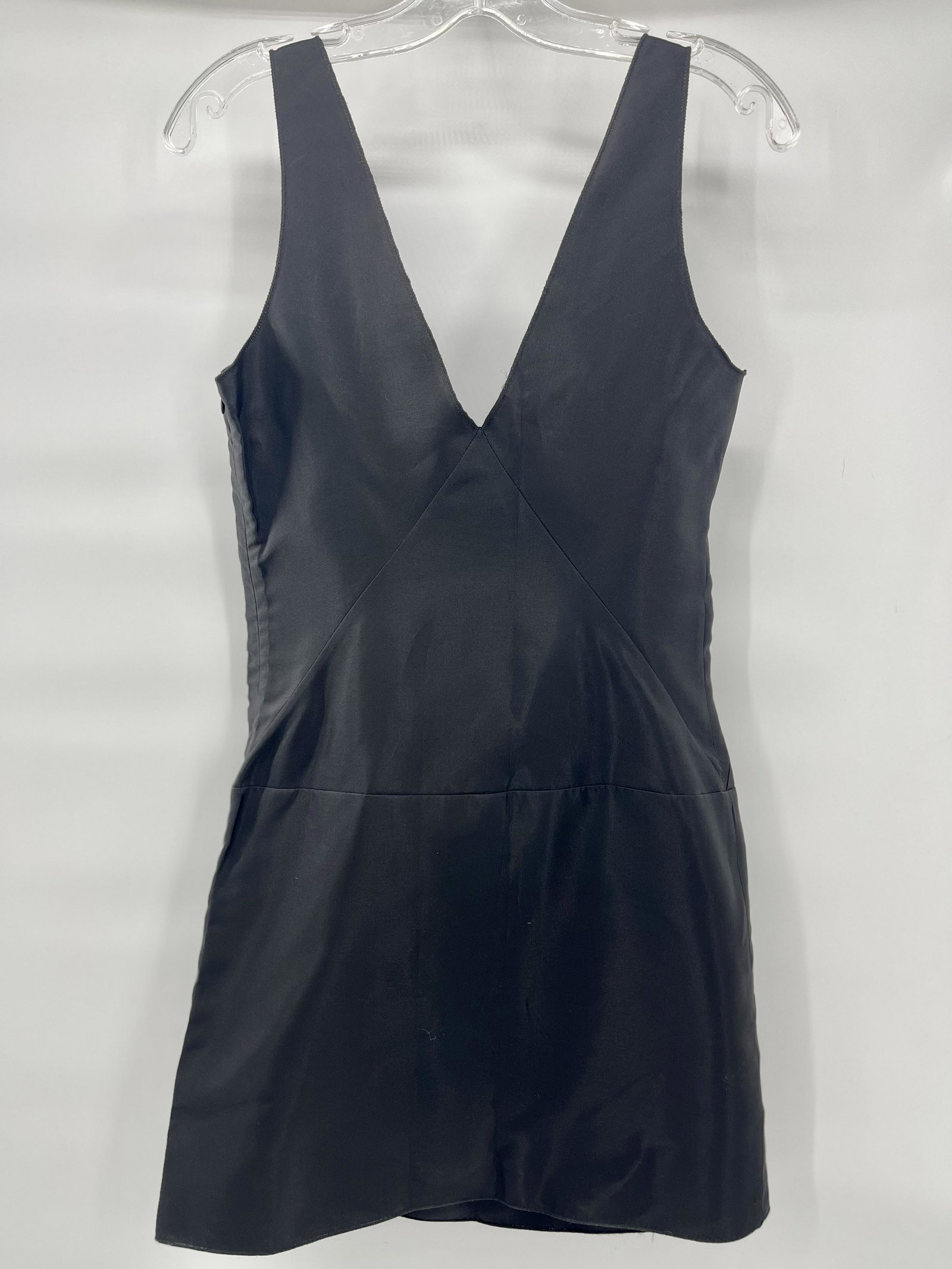 MIU MIU Cocktail Dress: Ultra sleek, MIU MIU little black dress! Fitted and perfect! V neck and matching V in the back. Size 42. Made in Italy.