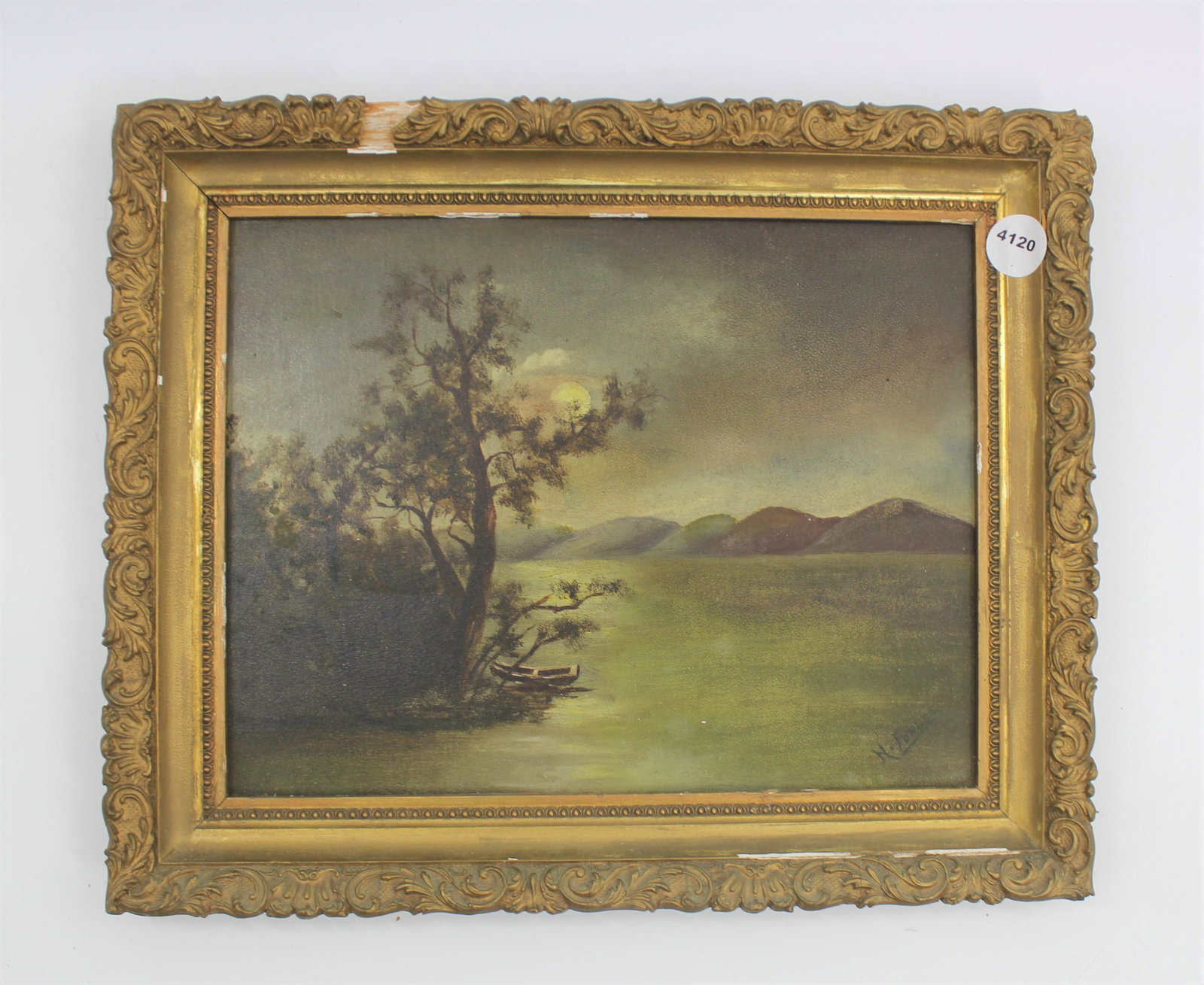 Lanscape Oil on Board Signed H. Forbes.: Possible early work of Helen Forbes (1891-1945). Signature - bottom right F.W Devoe & Co tag on back. 15x12".