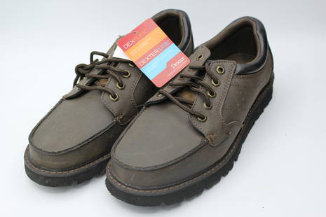 Dexter Men's Leather Lace Up Work Shoes: Soft brown leather with cord laces. Size 9.5.