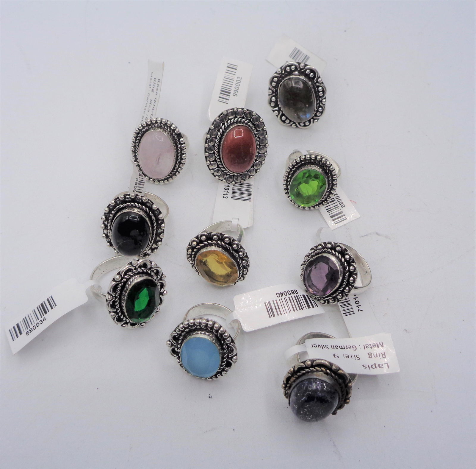 Lot of 10 "German Silver" Rings (1 of 3)