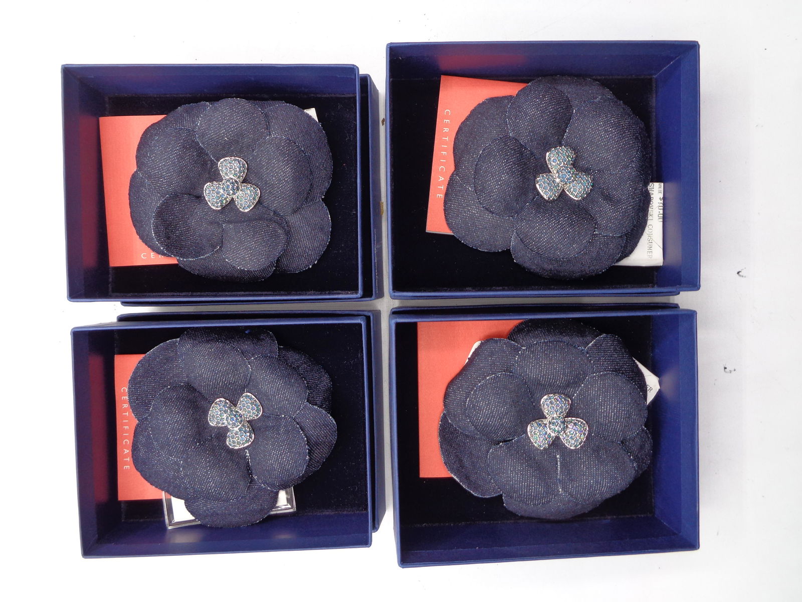 Lot of 4 Swarovski Flower Pins (1 of 5)