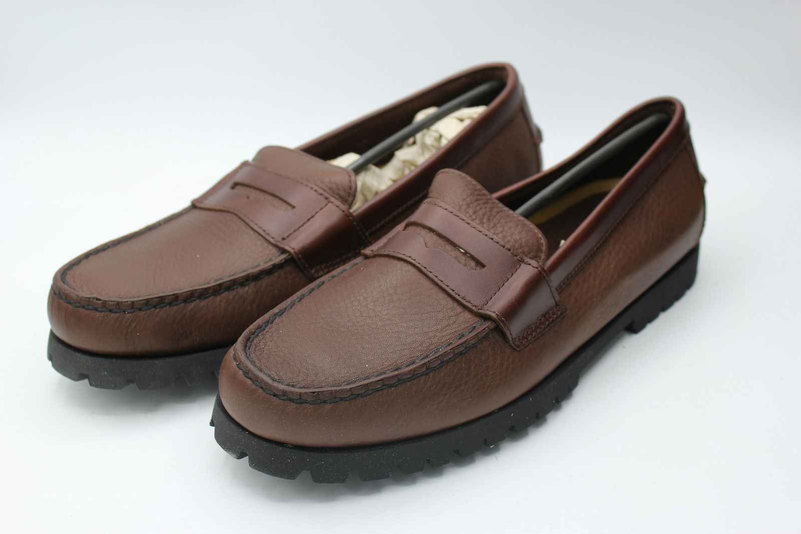 Sperry Men's Jackson Penny Fudge Leather Slip Ons: Dark brown leather, size 11.