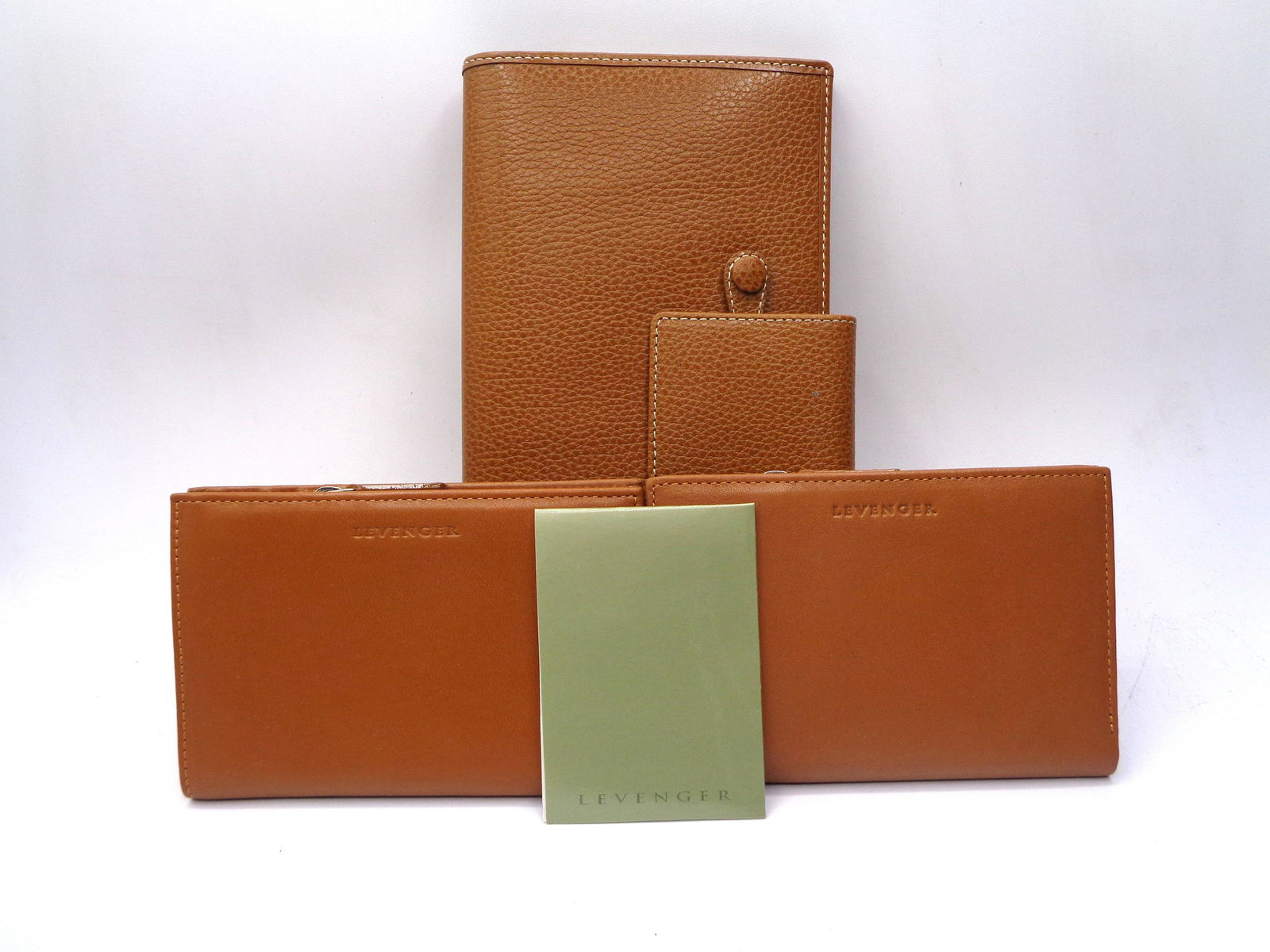 3 Levenger Brown Leather wallets (1 of 6)