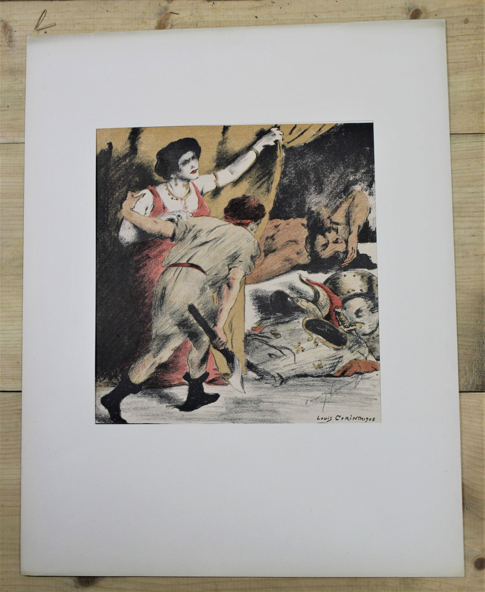 1908 German Lovis Corinth Signed Original Color Lithograph (1 of 4)