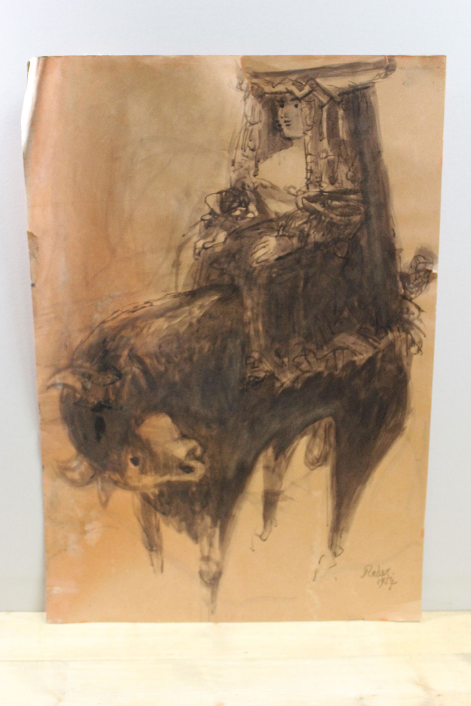 Bernard Reder Bride & Bull Ink and Wash (1 of 8)