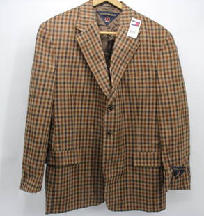 Tommy Hilfiger Men's Tweed Blazer: Multi-colored, brown toned classy blazer. Sure to keep you warm with 50% wool & 50% lamb's wool. Size 44. Original price $285.