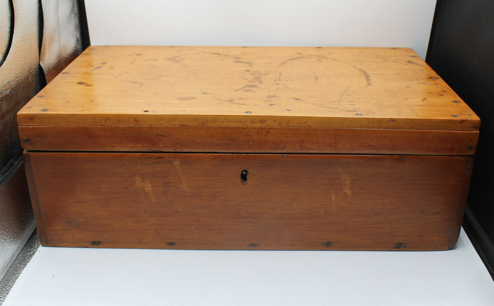 19th Century Large Inlaid Wooden Box (1 of 9)