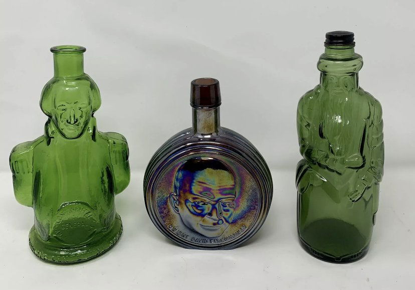 Vintage Bottles Lot Of 3 - Wheaton, Eisenhower, Washington, Moses (1 of 5)