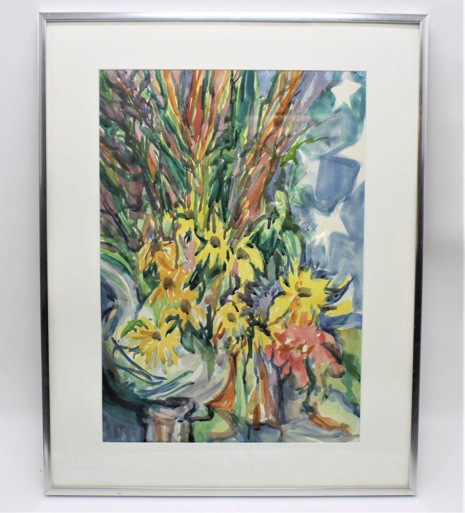 Joseph Quint Original Watercolor: Catskill, NY Arist, Joseph Quint's watercolor "Oh Say Can You See". Site 15.5x22, frame 22.5x28.5.