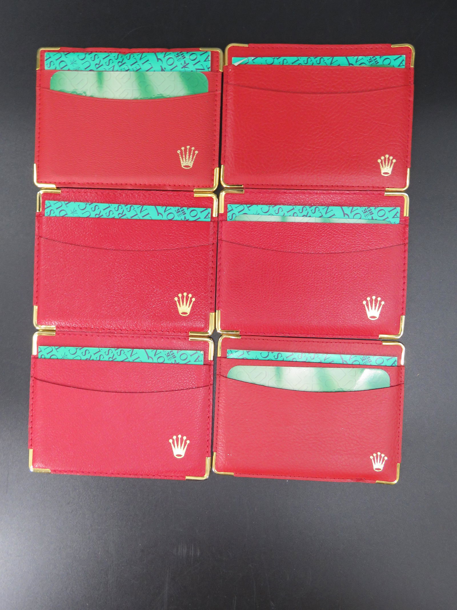 Lot of Rolex Wallets: 6 Red wallets 4.75x3.50".