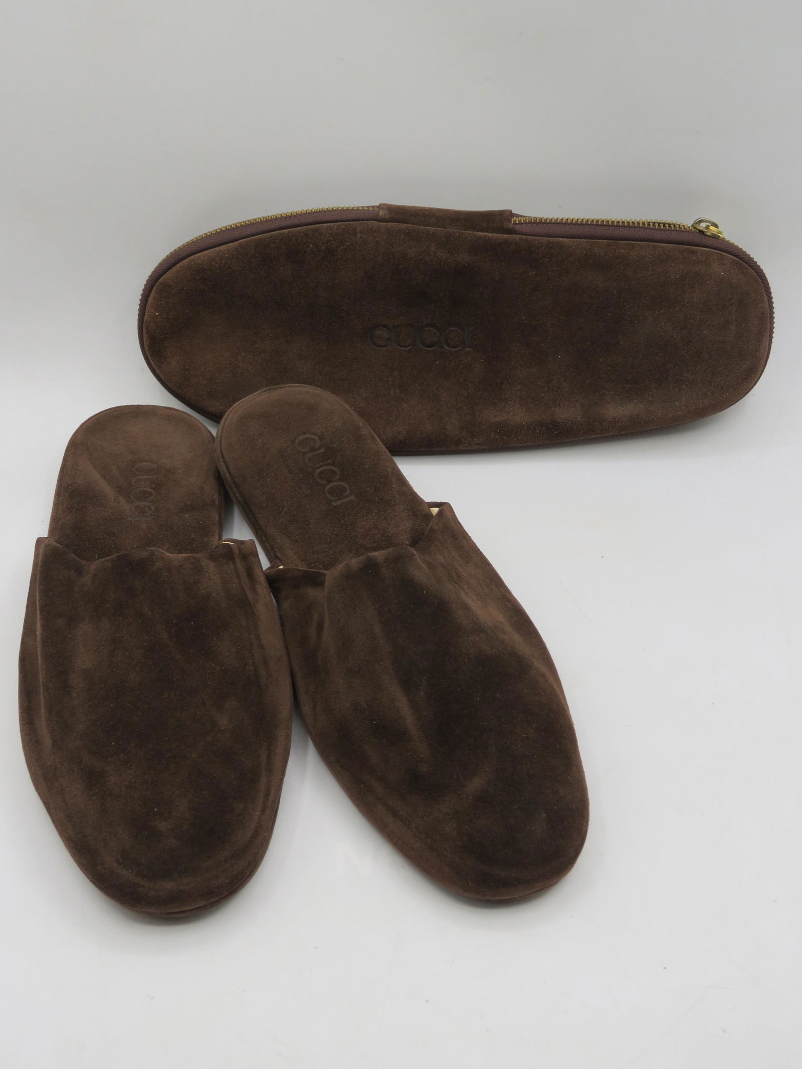 Gucci Dark Brown Suede Flats (1 of 4)