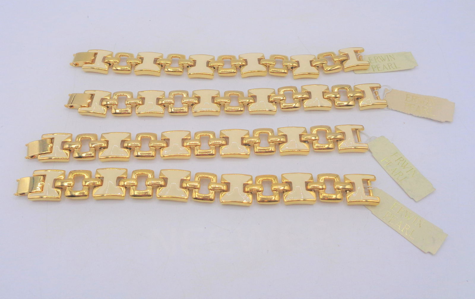 Lot of 4 Erwin Pearl Bracelets: Lot of 4 gold Erwin Pearl bracelets. These are a great staple item for any jewelry collection!