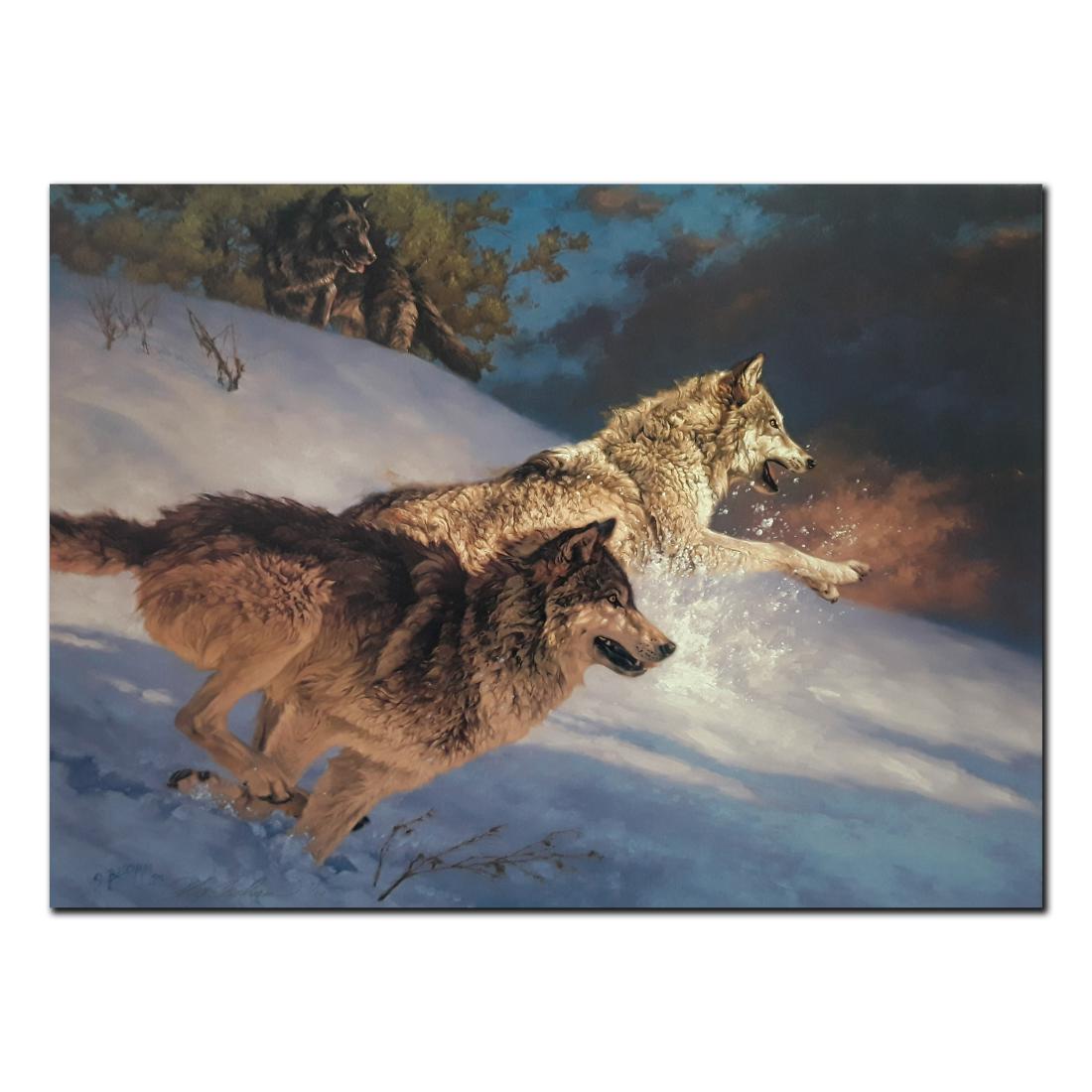 Greg Beecham's "Bustin' Through" Limited Edition Print: Greg Beecham's "Bustin' Through" limited edition print signed and numbered 7/750. This print is in mint condition and has never been framed. Dimensions:16 1/2" x 23"