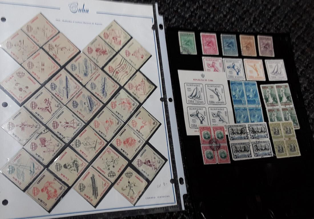 Cuba Stamp Collection: Cuba Stamp Collection, with over 350 stamps, dated from 1875. Dimensions: