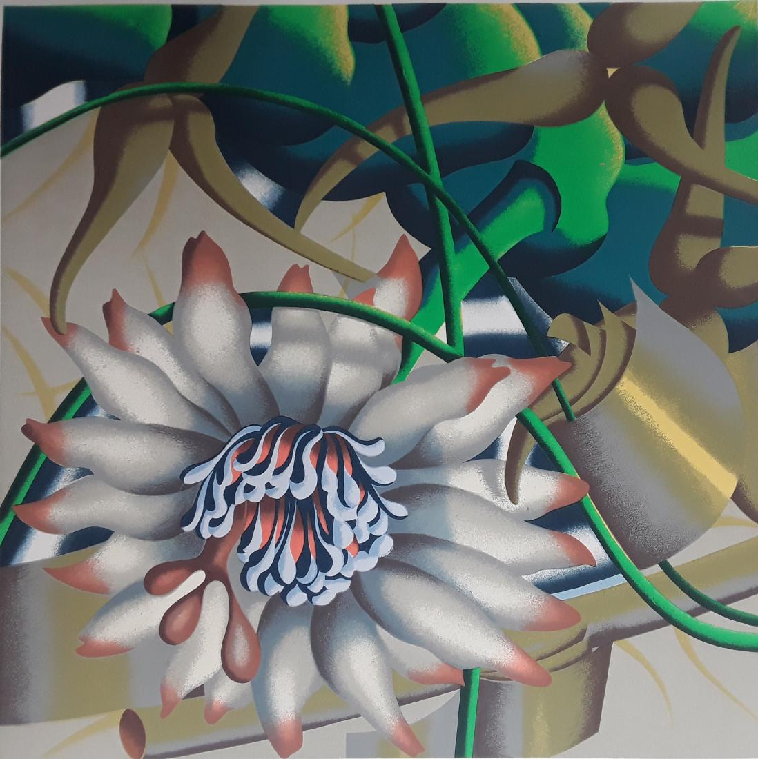 Jack Brusca's "Morning Flower" Limited Edition Print: Jack Brusca's "Morning Flower" limited edition print signed and numbered 163/200. 28" x 28"