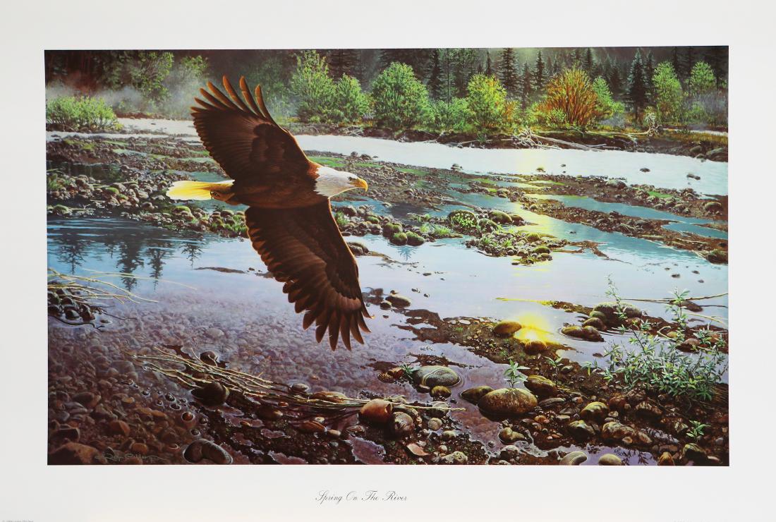 John Pitcher's "Spring On The River" Limited Edition: John Pitcher's "Spring On The River" limited edition print signed and numbered 67/500. 16 1/2" x 27"