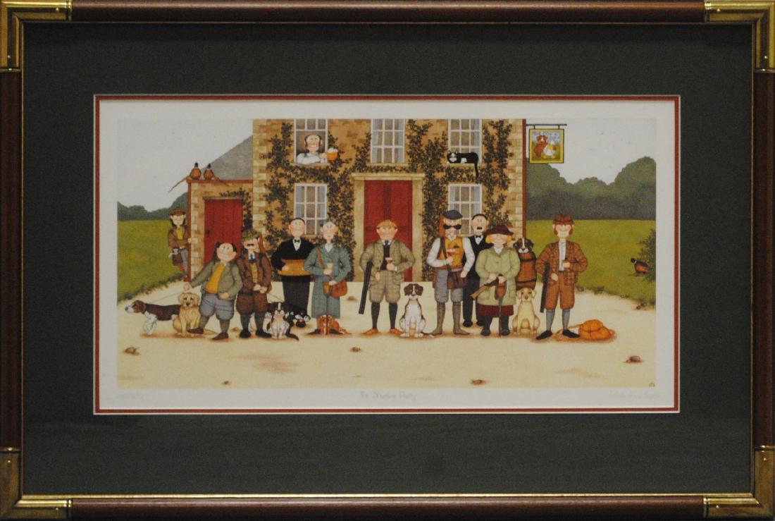 Linda James Smith's "The Shooting Party" Limited: Linda James Smith's "The Shooting Party" limited edition print signed and numbered 402/850. This has been professionally double matted using acid free matting and acid free foam core, and has been cus