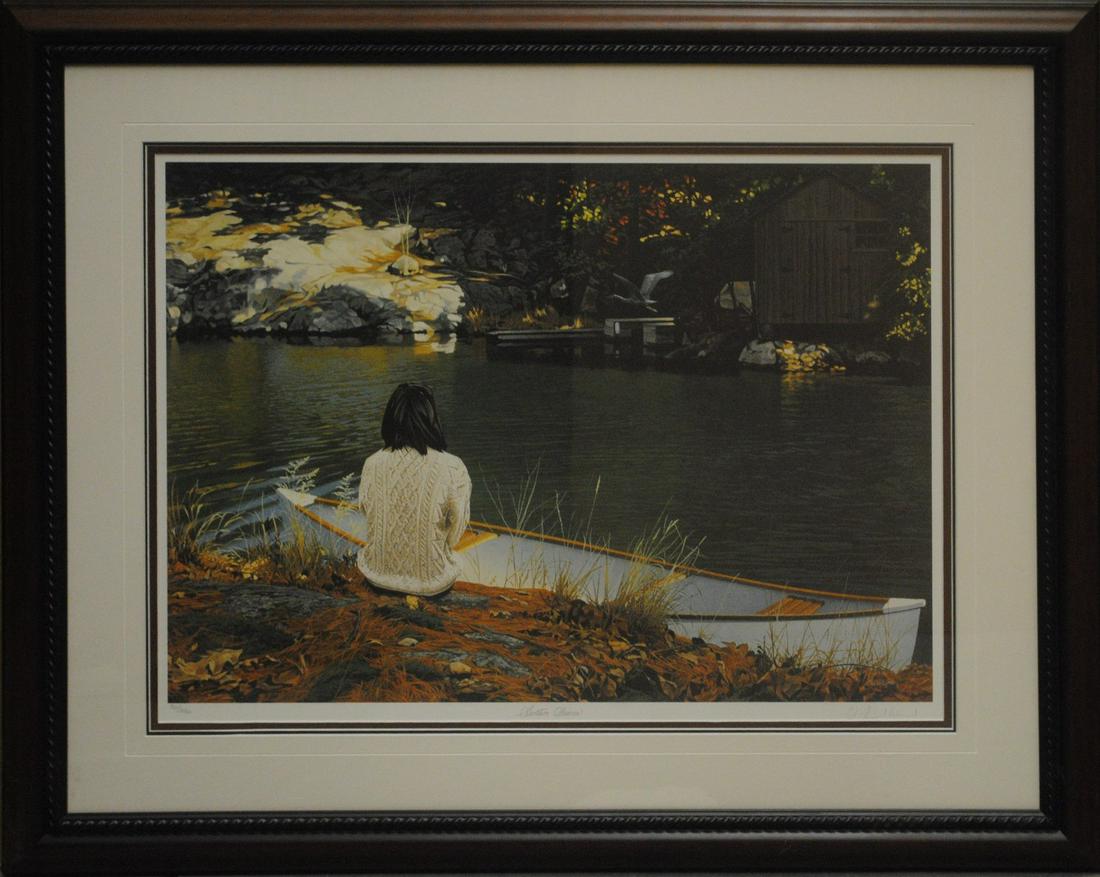 David Ward's "Another Season" Limited Edition Print: David Ward's "Another Season" limited edition print signed and numbered 301/350. This has been professionally triple matted with acid free matting, and has been custom framed under glass. Image- 17" x