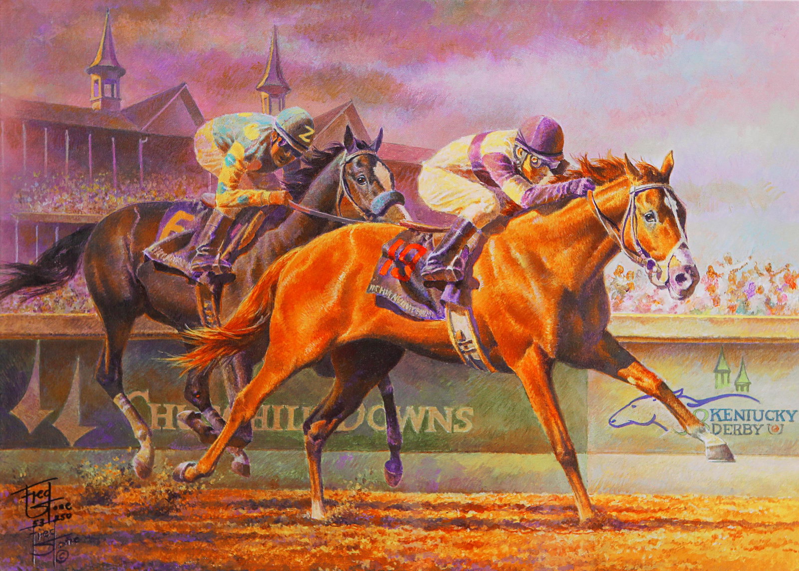 Fred Stone's "I'll Have Another" Limited Edition Canvas: Fred Stone's "I'll Have Another" limited edition canvas signed and numbered 53/250. Included with a certificate of authenticity. Accomplished equine artist Fred Stone, whose works are located in homes