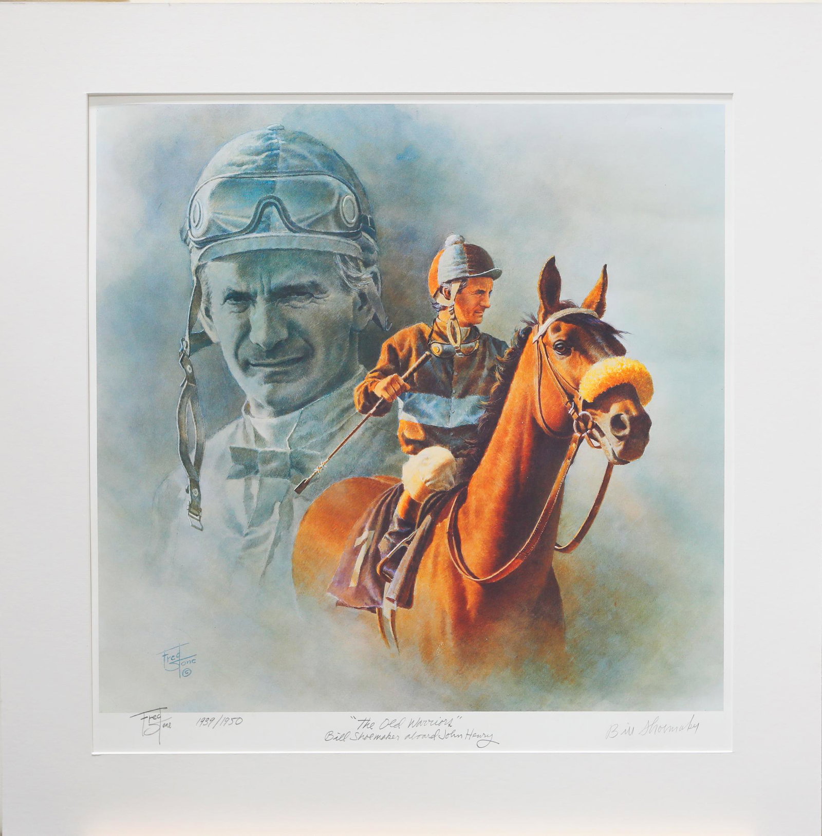 Fred Stone's "The Old Warriors" Limited Edition Print: Fred Stone's "The Old Warriors" limited edition print signed and numbered 1939/1950. Included with a certificate of authenticity. Accomplished equine artist Fred Stone, whose works are located in home
