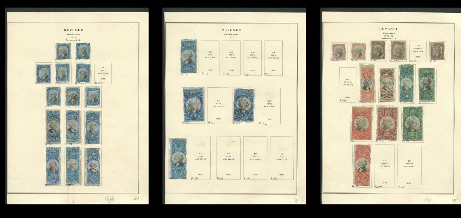 USA 1871 Revenue Stamp Collection (1 of 4)