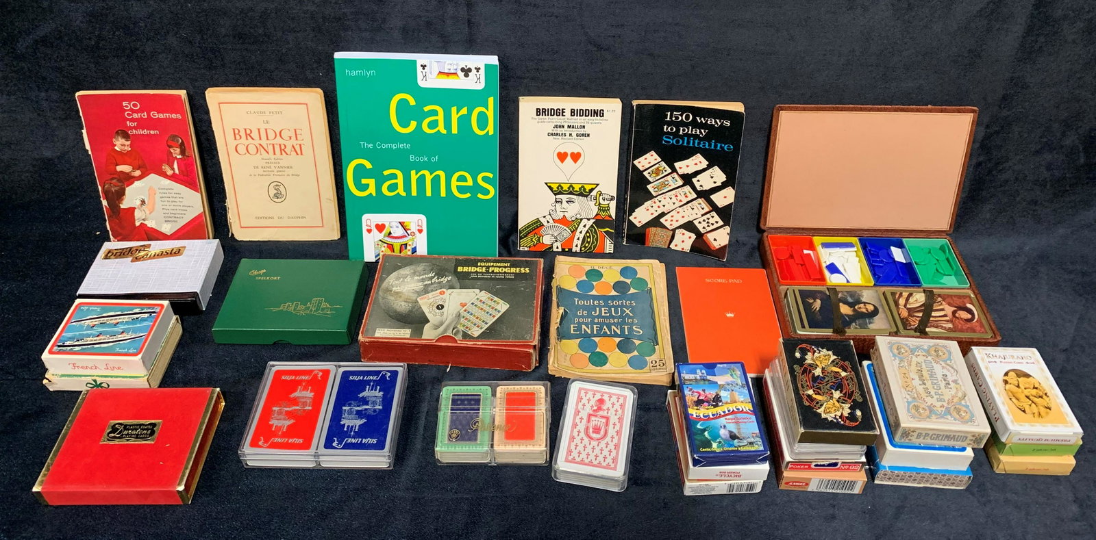 French and English Playing Cards and Games: A collection of French and English playing cards and games. Please see photos.