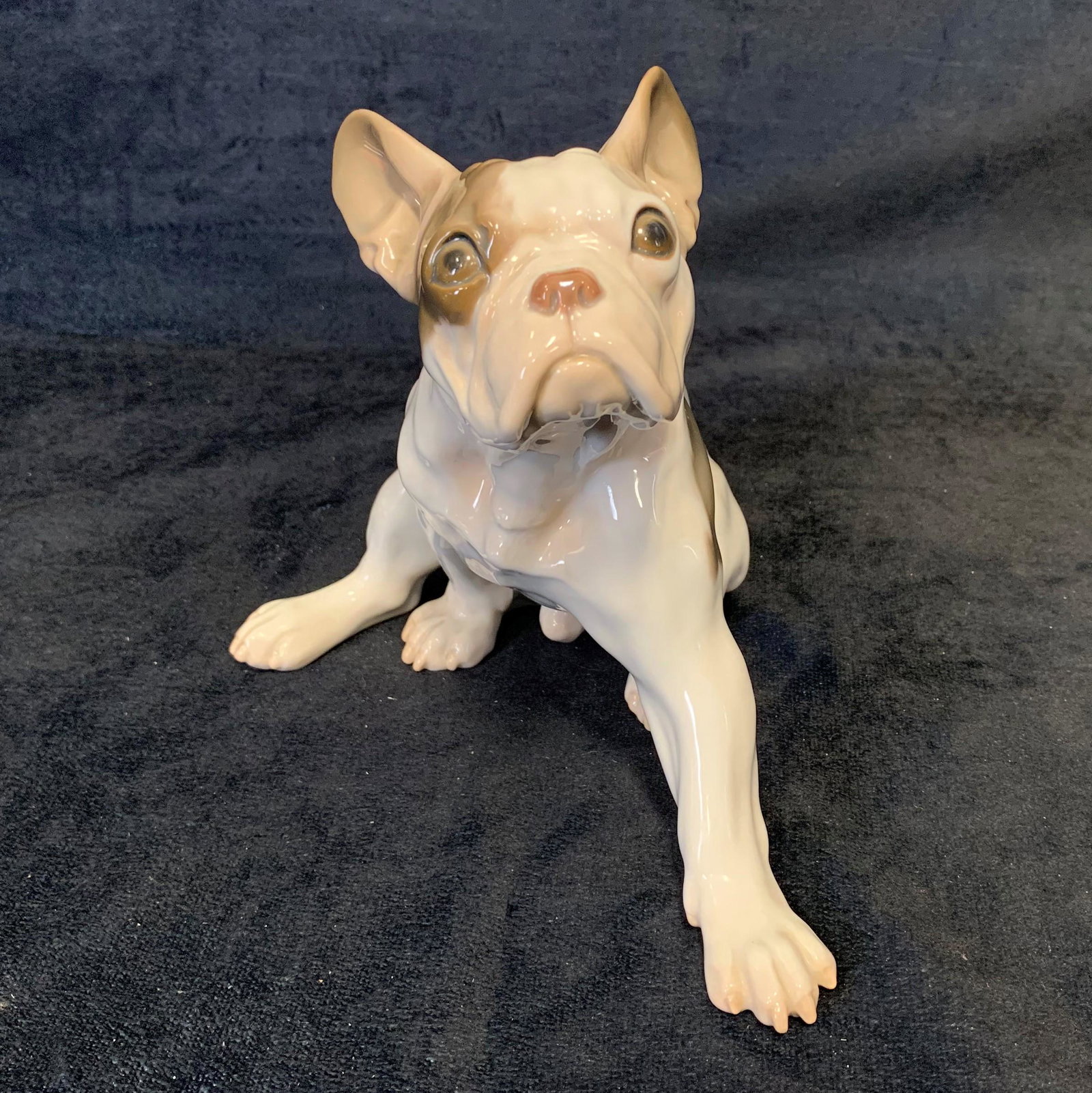 Bing & Grondahl Porcelain French Bulldog Figurine: A Bing and Grondhal French porcelain bulldog figurine #2000. 6 1/2" x 8 1/2" x 7" tall.