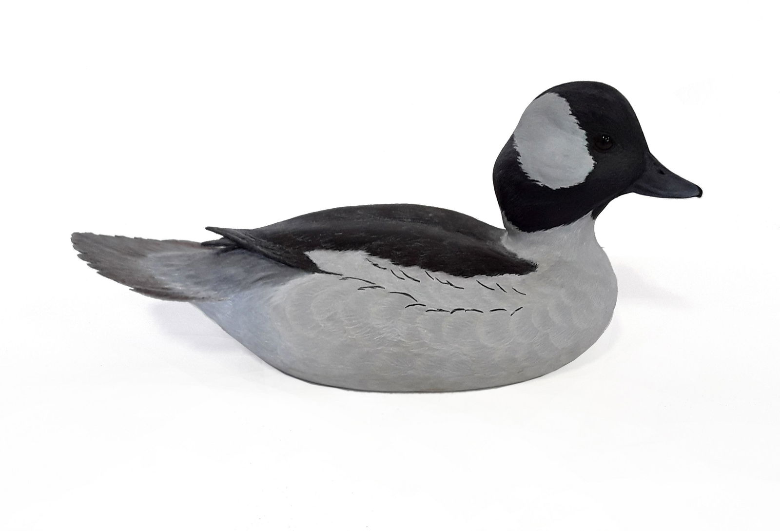Tony Bendig's Bufflehead Decoy Carving: A spectacular Tony Bendig hand carved bufflehead decoy. This is clearly a piece of exceptional quality, and has been signed and dated by Tony Bendig 2008.
