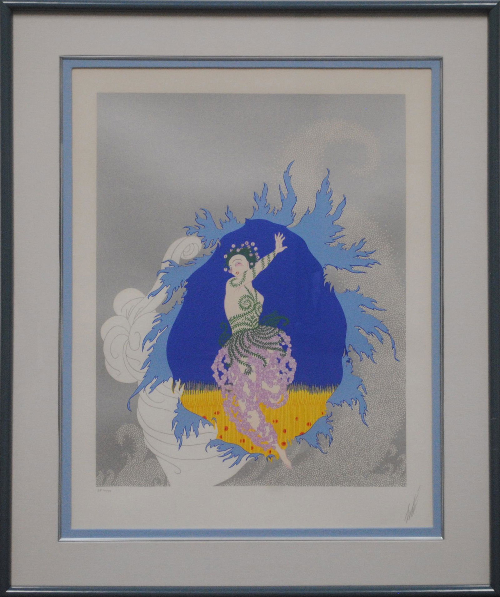 Erte's "Coming of Spring" L.E. Framed Serigraph: Erte's (Romain de Tirtoff 1892-1990) - "Coming of Spring" limited edition artist proof framed serigraph signed and numbered 47/58 AP. This is in excellent condition, and has been beautifully professio