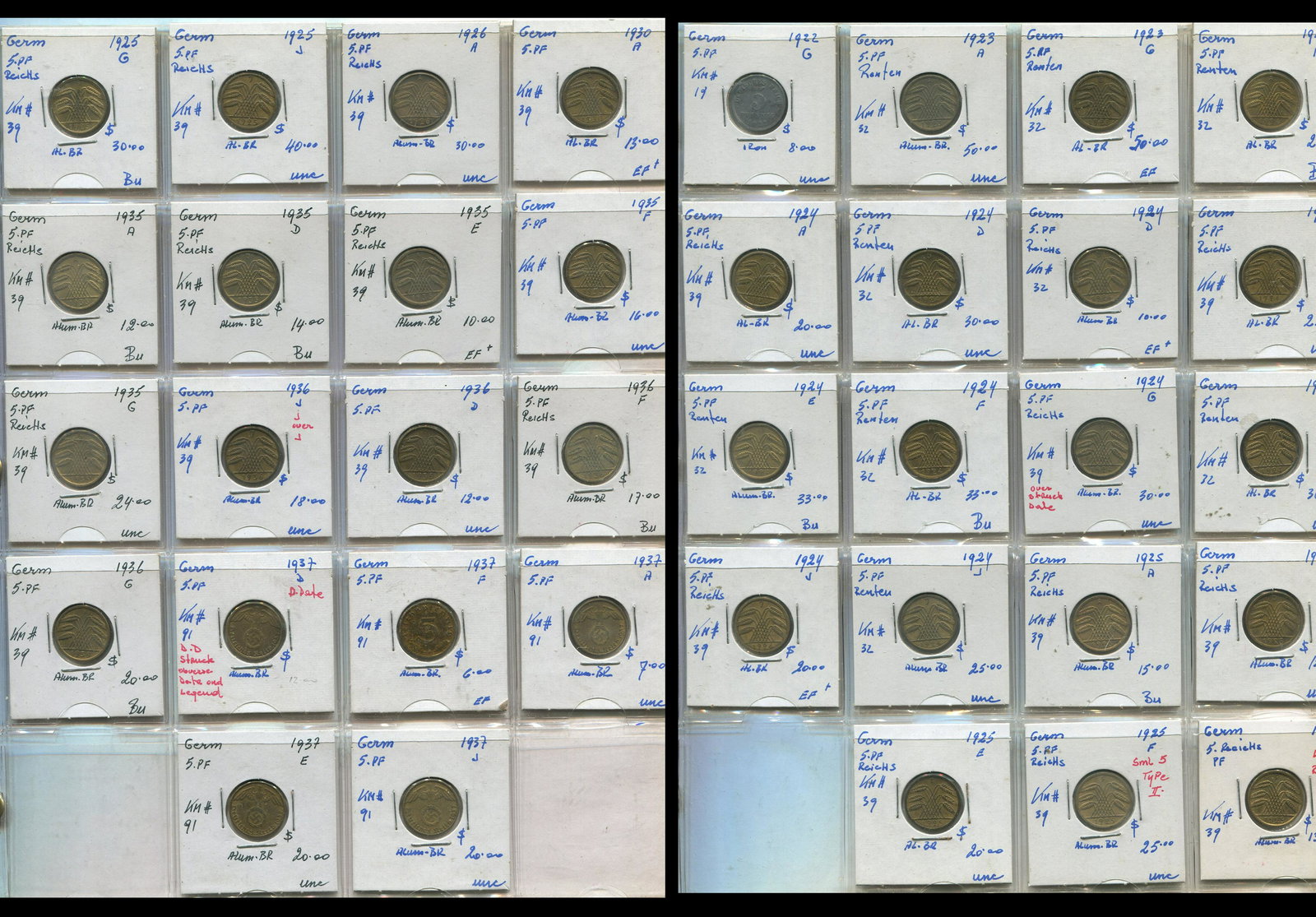 Germany - 5 Pfennig Coin Collection 3 (1 of 5)