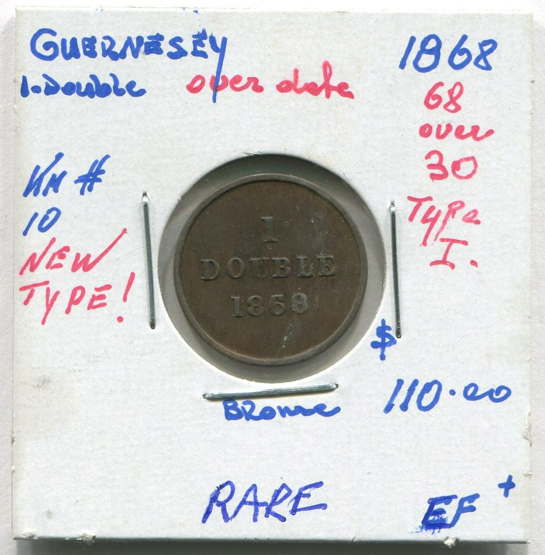 Guernesey 1868 1 Double KM #10 EF+ (1 of 2)