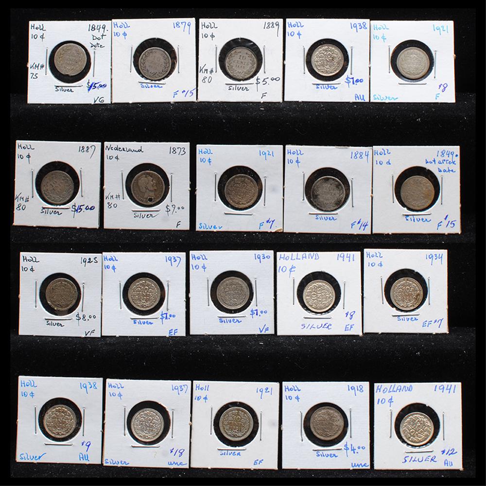 Holland 1849-1941 Silver 10 Cents Coin Collection (1 of 3)