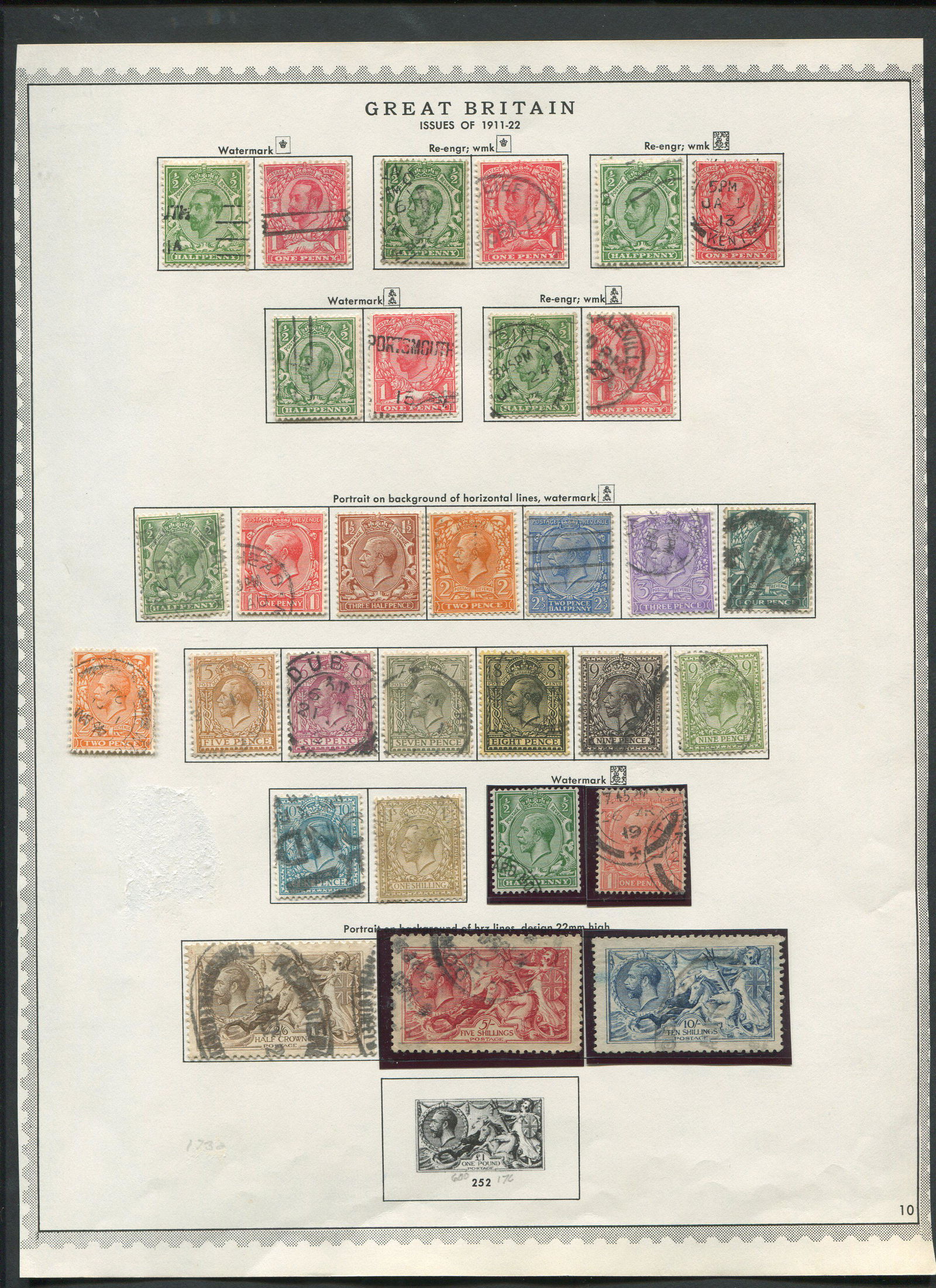 Great Britain 1911-22 Stamp Collection (1 of 1)