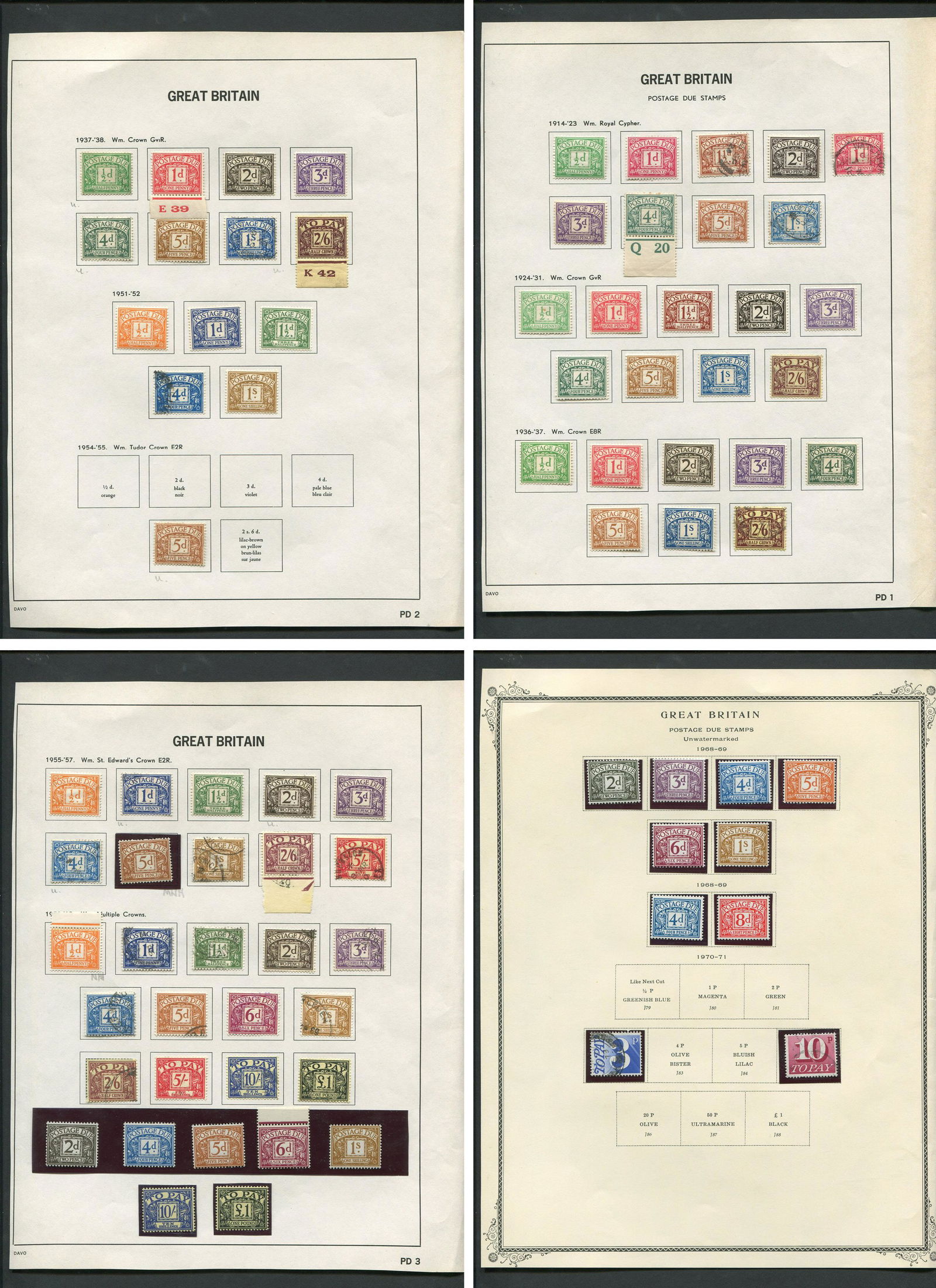 Great Britain 1914-71 Postage Due Stamp Collection (1 of 5)