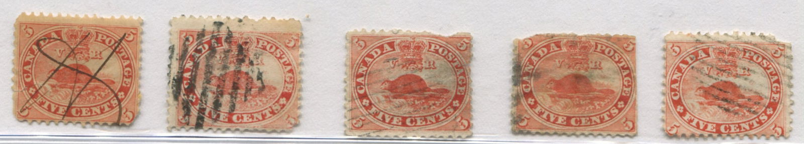 Canada 1859 5 Cent Vermillion Stamps (1 of 1)