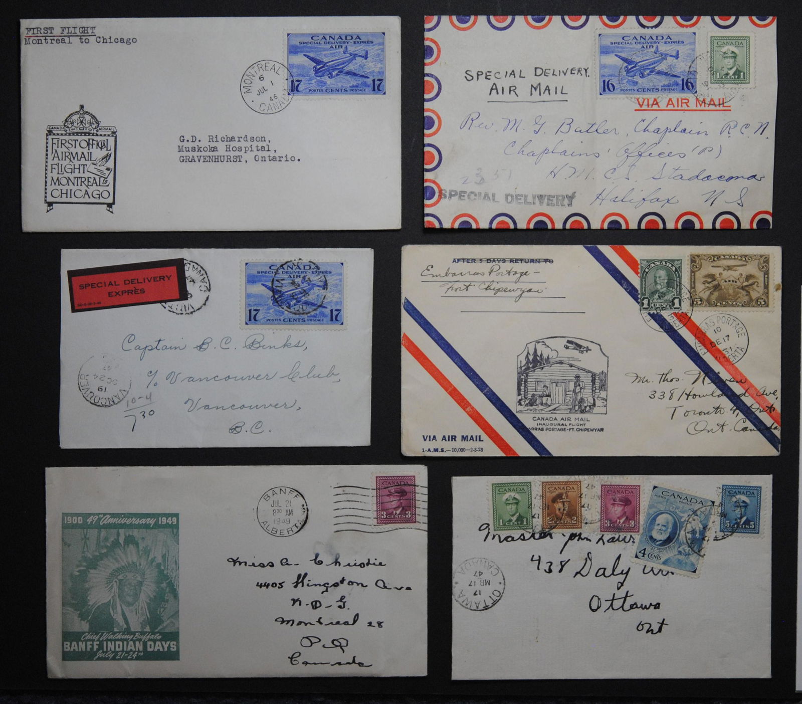 Canada 6 Stamps and Letters Collection 1 (1 of 2)