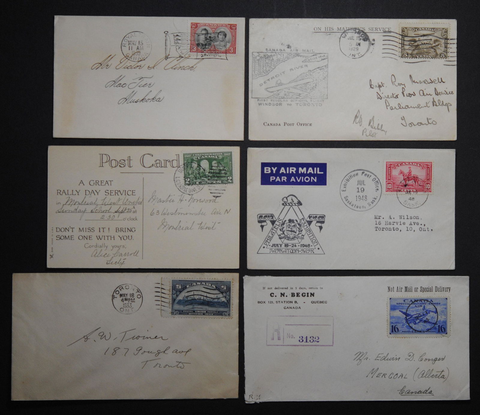 Canada 6 Stamps and Letters Collection 2 (1 of 2)