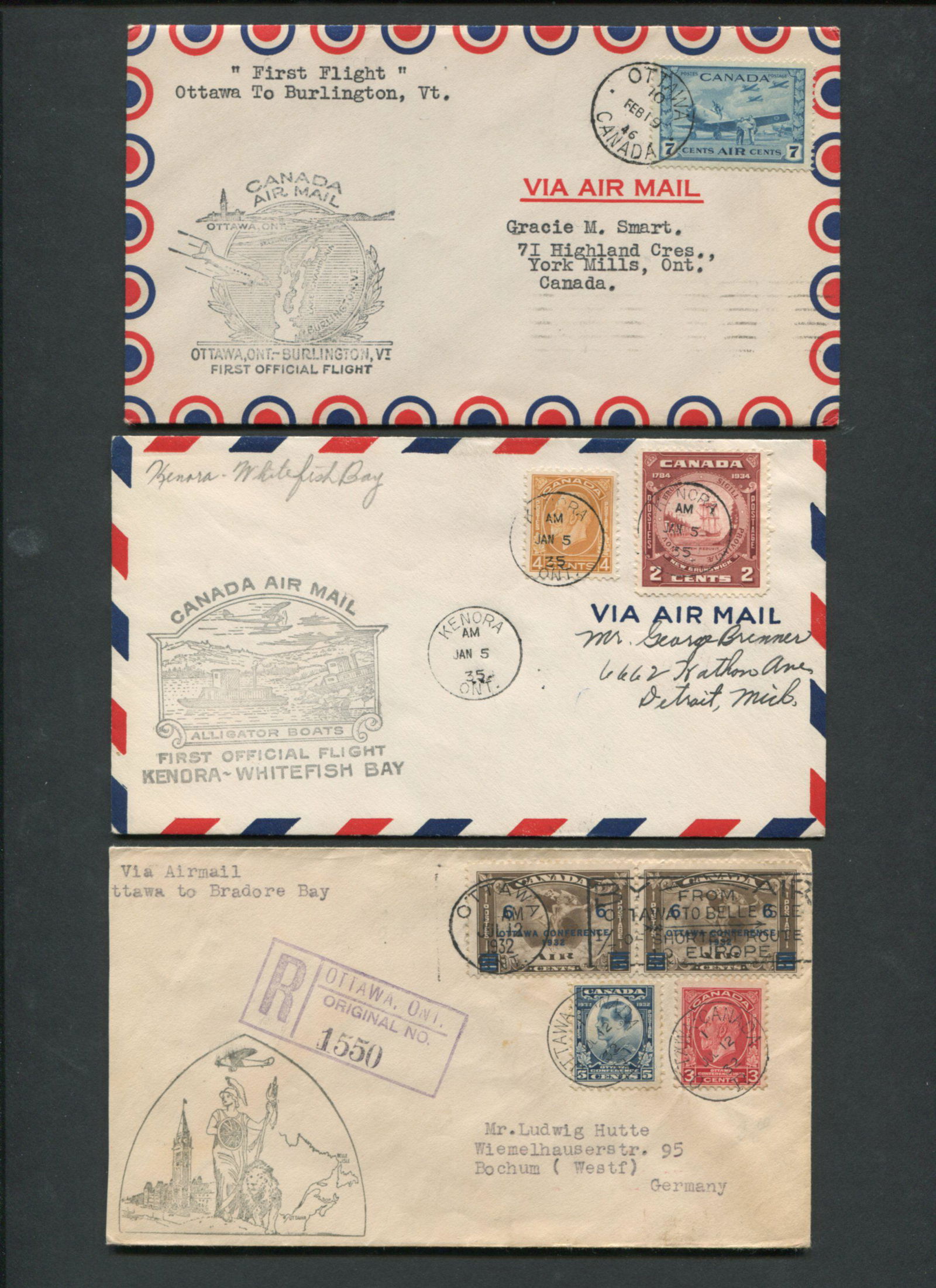 Canada First Flight Covers Collection 1932, 1935 (1 of 1)