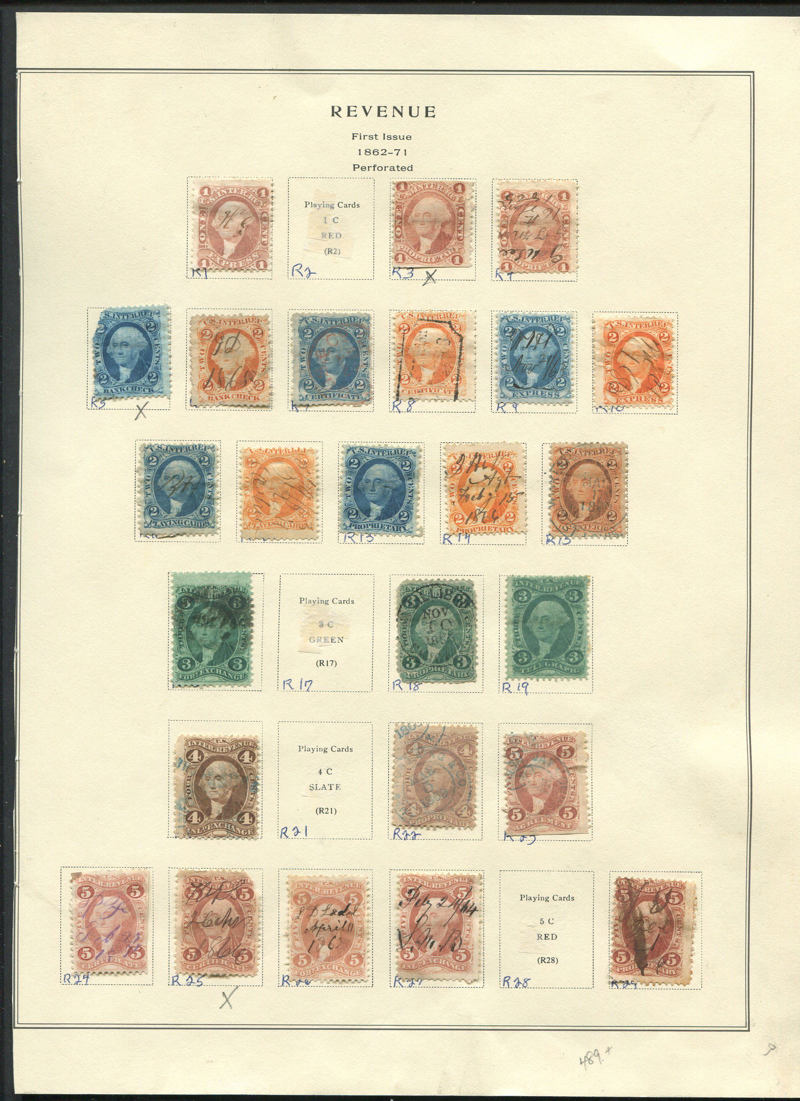 USA 1862-71 Revenue Stamp Collection 1 (1 of 1)