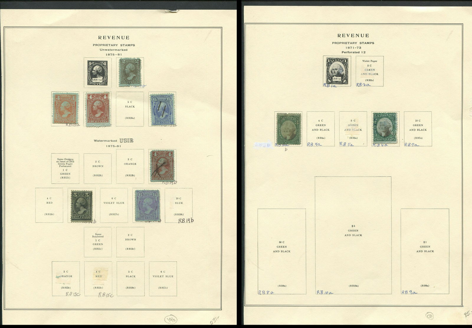 USA 1871-81 Revenue Stamp Collection (1 of 3)