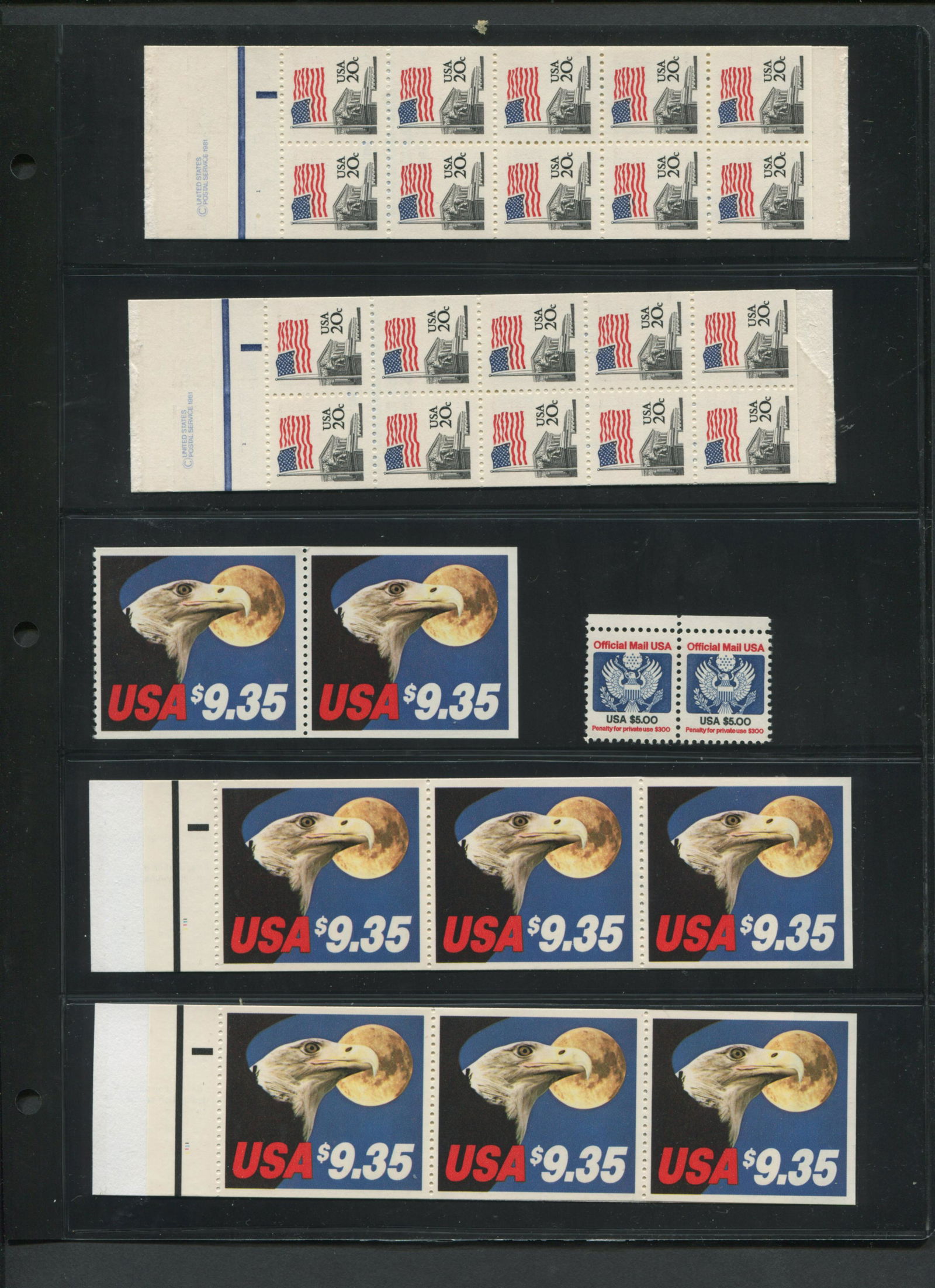USA Mint Booklet Stamp Panes (1 of 1)