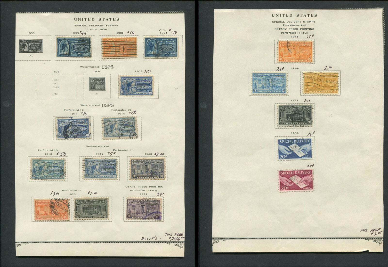 USA Special Delivery Stamps From 1888 (1 of 3)