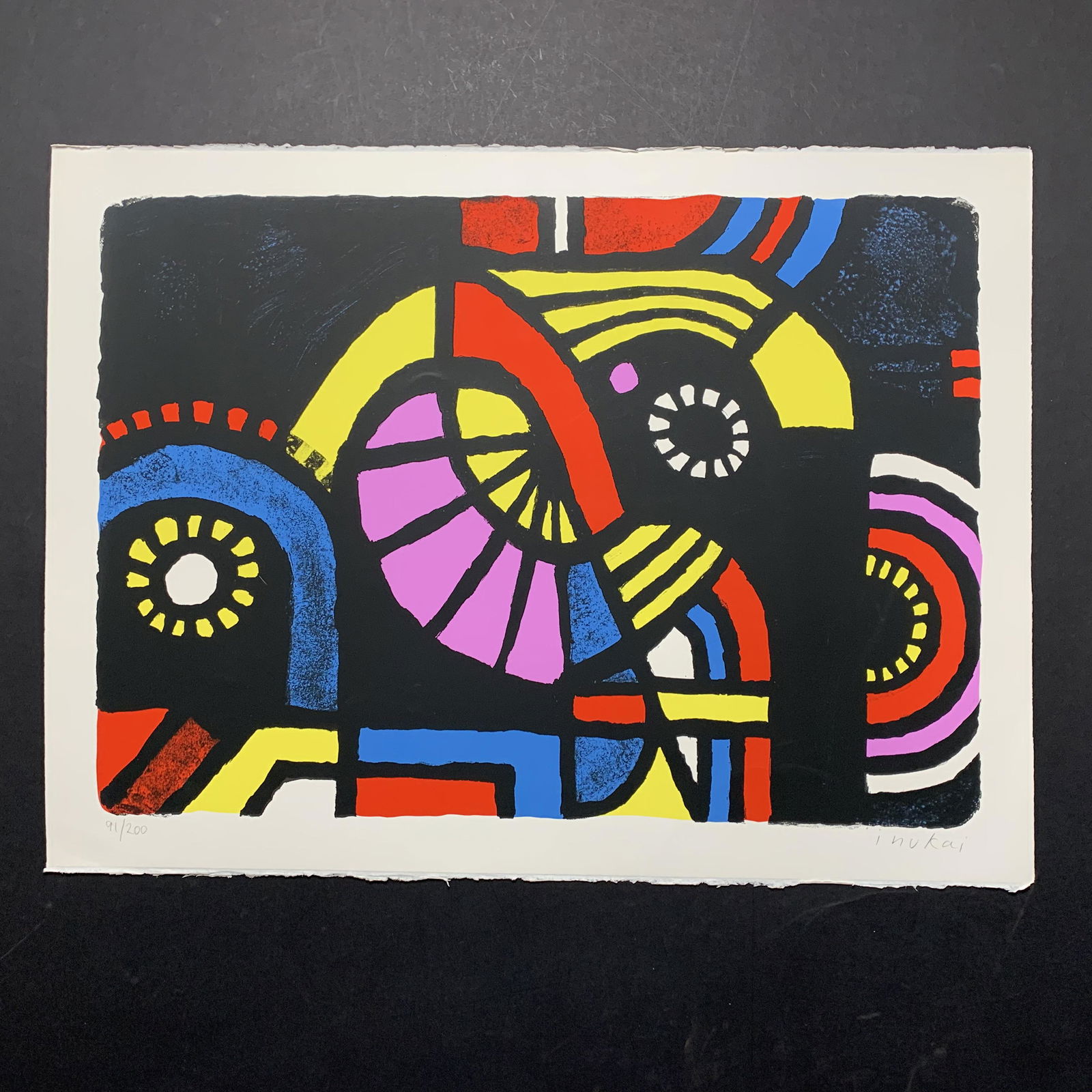 Kyohei Inukai's "Nine Units on Mint" Limited Edition: Kyohei Inukai's "Nine Units on Mint" limited edition print, signed lower right, and numbered lower left, 91/200 on Arches paper. Image- 19 1/4" x 27". Paper- 22 1/2" x 30 1/4".